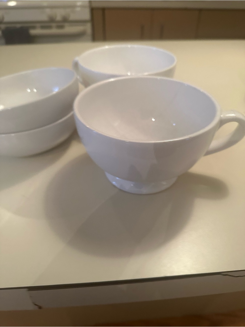 Classic White Ceramic Bowls - Set of 4